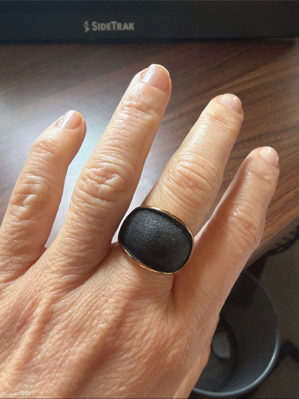 Bold Black Oval Statement Ring